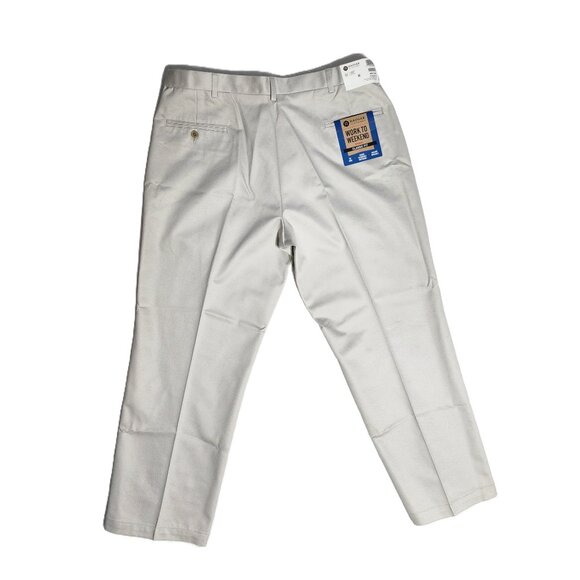 Haggar Men's Work To Weekend Khaki Flat Front Pant Classic Fit 40W X 29L - Picture 12 of 12